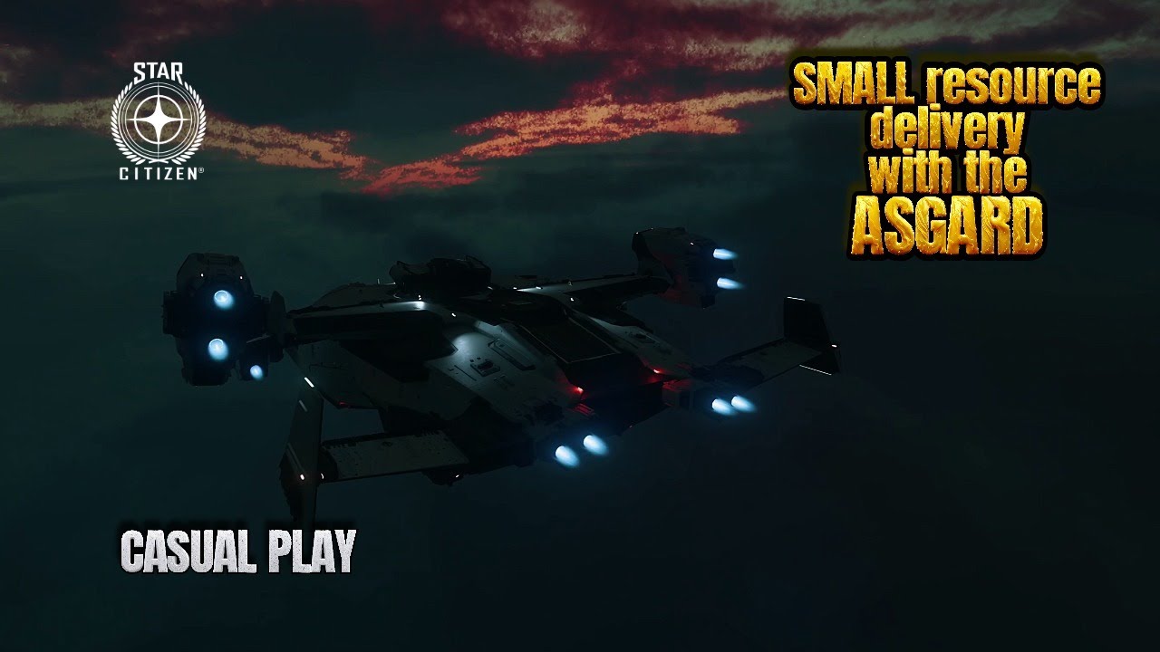 Small resource delivery in the Asgard in Star Citizen