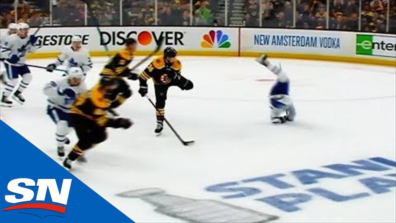 Jake DeBrusk Sends Nazeem Kadri To Locker Room With Knee-On-Knee Hit