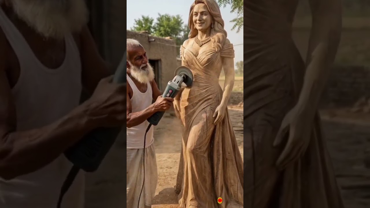 माधुरी दीक्षित | Madhuri Dixit | Hyper Real Wooden Sculpture Making Process #woodcraft #woodworking