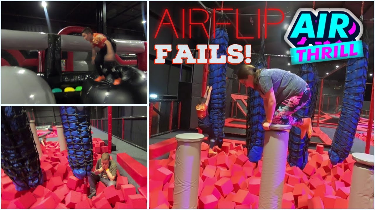 AirFlip & AirThrill FAILS! | Airthrill Inflatable Park & AirFlip Trampoline Park