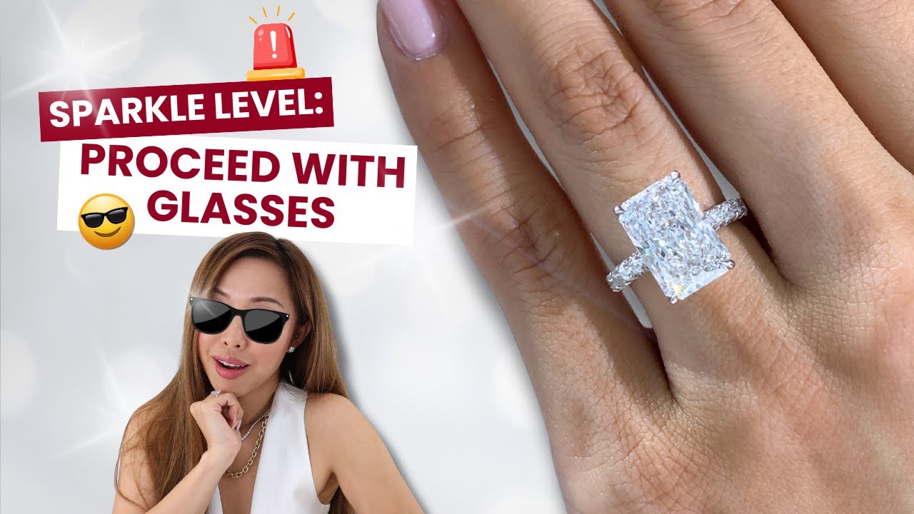 5ct Radiant Cut Engagement Ring + Wedding Band Pairings