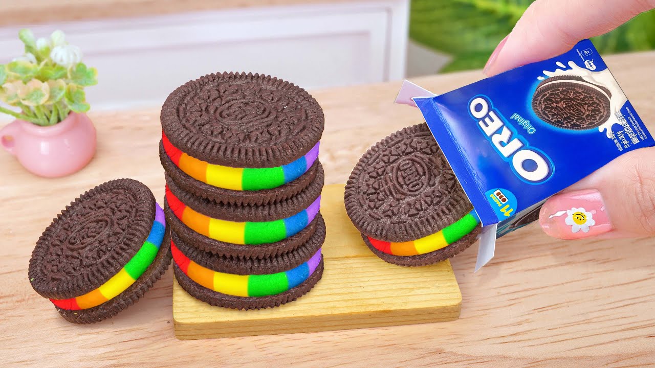 Tasty Mini OREO Cake 🌈 Fantastic Miniature Rainbow OREO Chocolate Cake Decorating💙 Mini Cakes Recipe