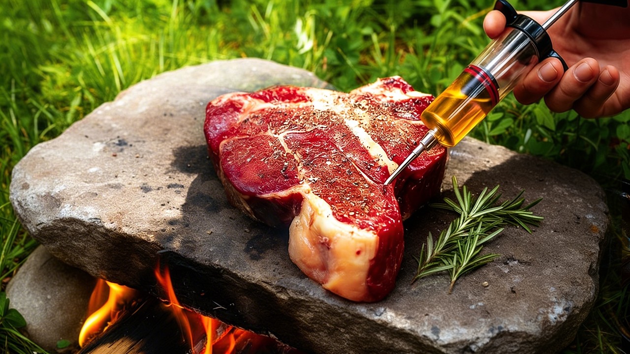 Whiskey Steak Cooked Over Open Fire | Ultimate Outdoor Cooking Perfection