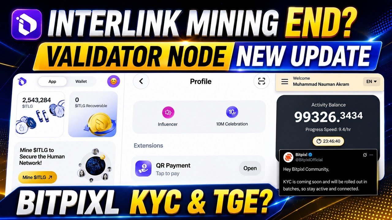 Interlink Network Mining End & Node Launch Update | Bitpixl KYC & TGE Update