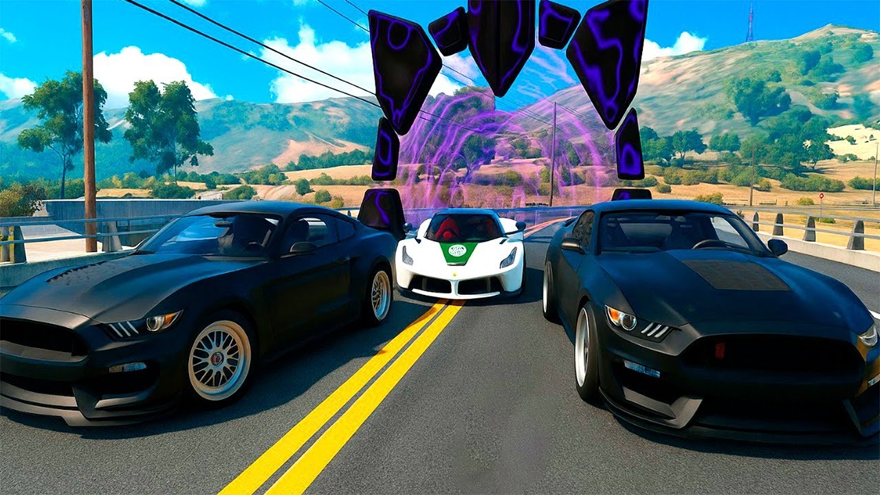 FUGA DA POLICIA COM PORTAIS PELA CIDADE! BeamNG.drive MULTIPLAYER