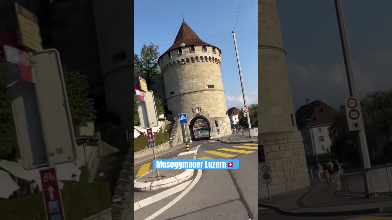 Passing by at Museggmauer Luzern #switzerland #citydriving #luzern