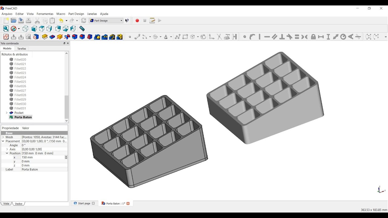 FreeCAD - Tutorial - #1/2: Porta Batom