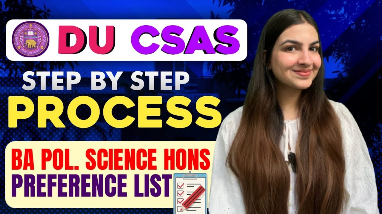 DU CSAS step by step process | Political Science Hons Preference List Delhi University #cuet2023