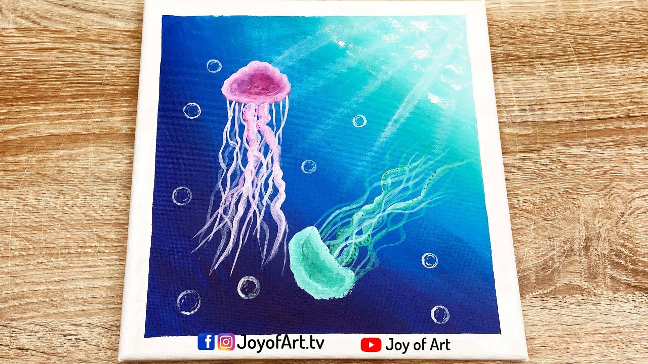 Jellyfish | Easy Art | Underwater Acrylic Painting for Beginners | Joy of Art #65
