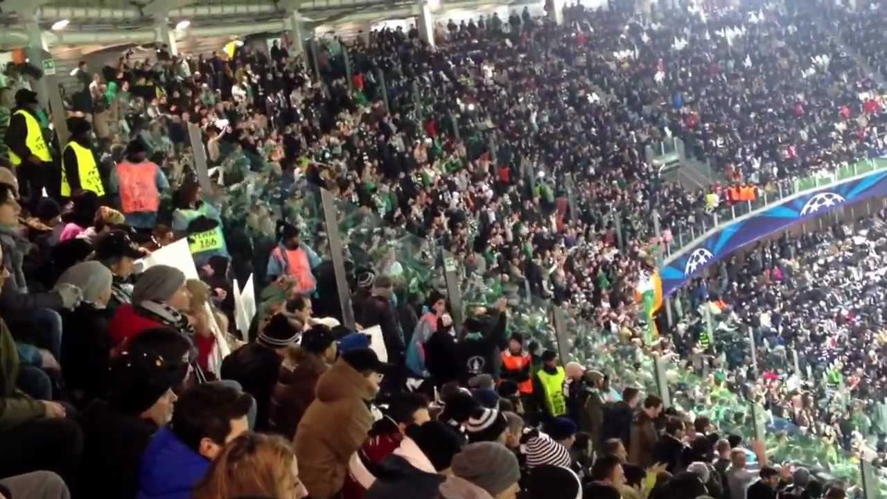 Juventus vs. Celtic 06/03/2013 - Spettacolo tIfosi ospiti sugli spalti dello Juventus Stadium