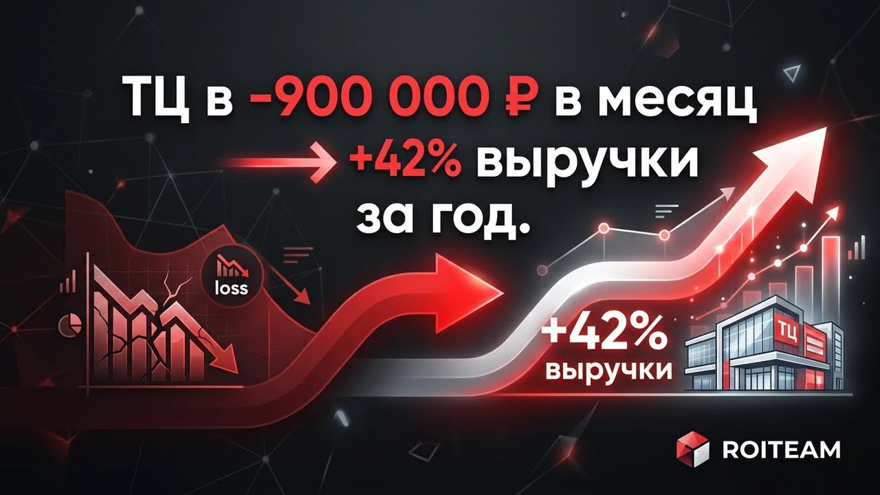 ТЦ в минусе −900 000 ₽ в месяц → +42% выручки за год. Разбор по шагам