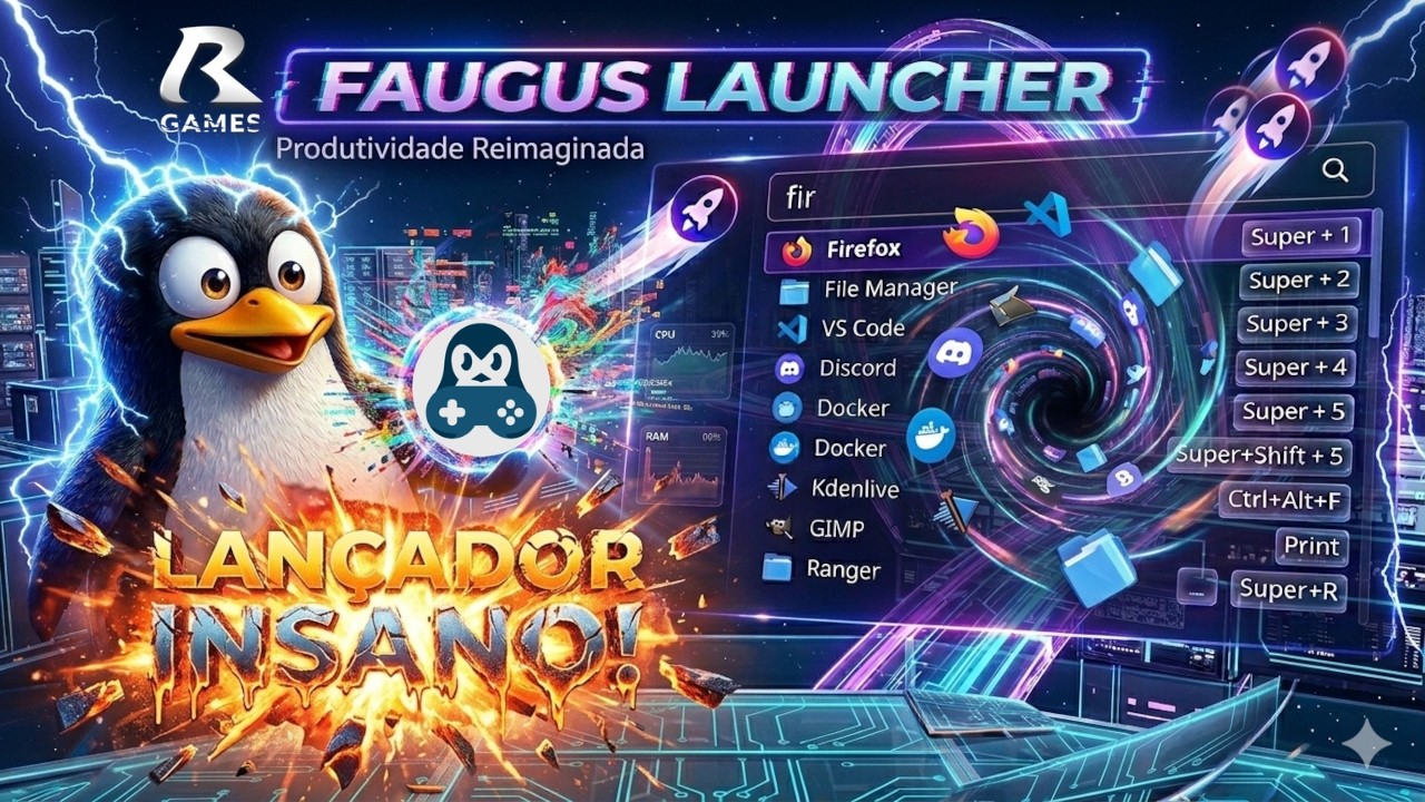 🔥 Faugus Launcher no Linux — O lançador MAIS RÁPIDO que já usei!