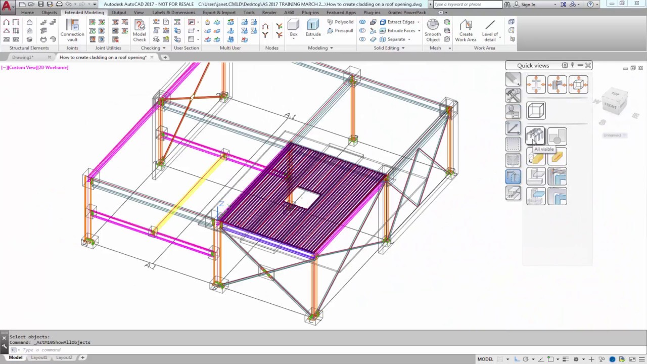 Advance Steel - How to create claddings on a roof opening