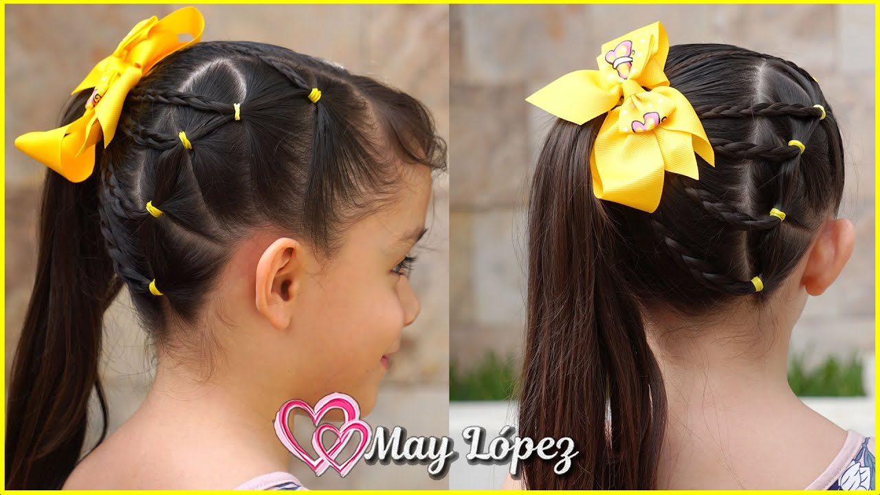 PEINADO PARA NIÑAS CON COLETA DE LADO Y TRENZAS