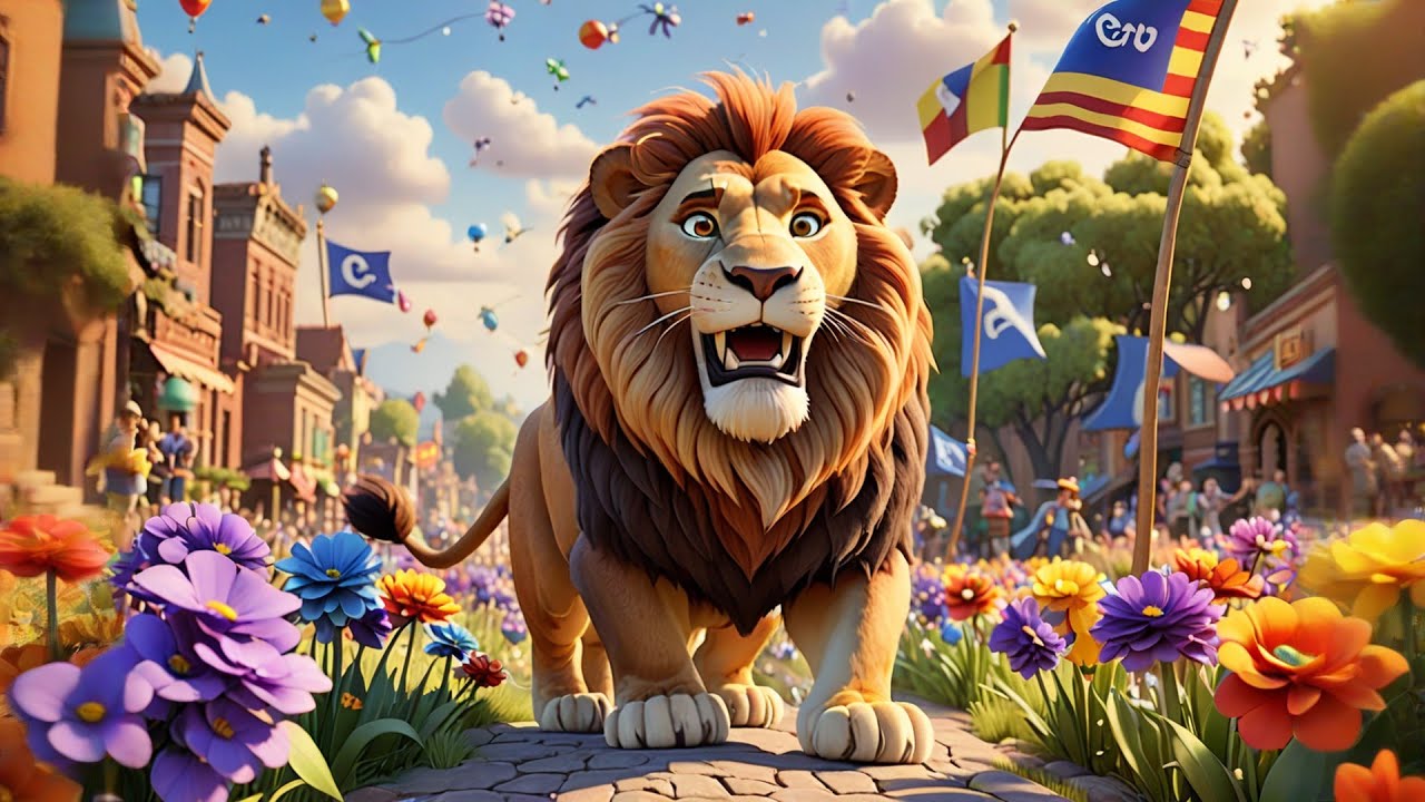 Lolo Lion Holds a Flag | Fun Kids Song | Animated Nursery Rhymes and Baby Songs