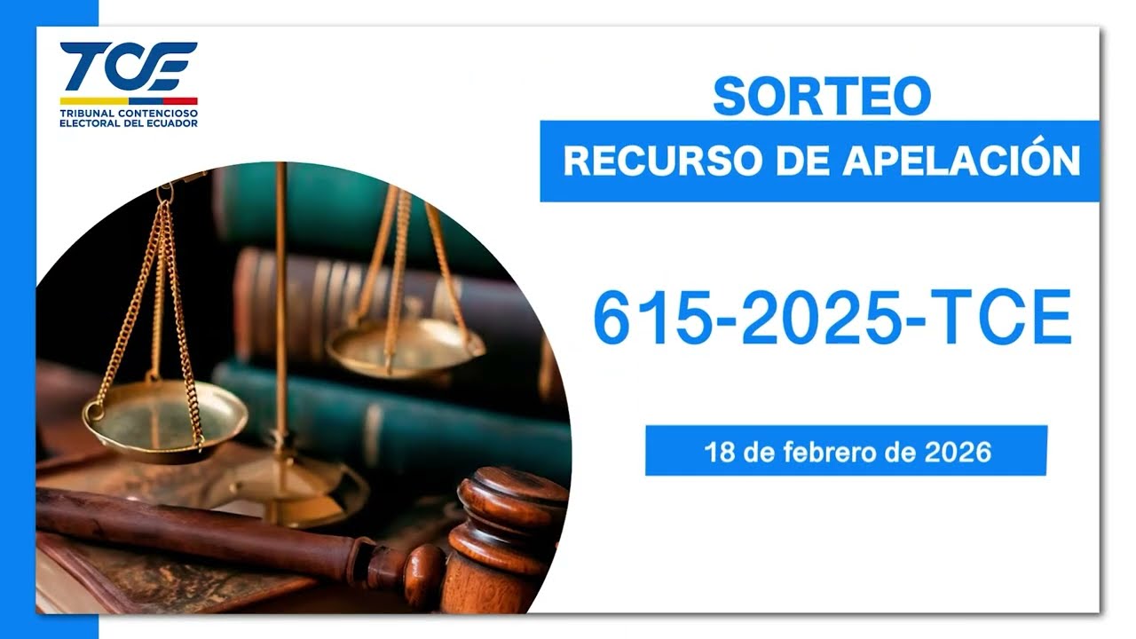 SORTEO RECURSO DE APELACIÓN EN LA CAUSA 615-2025-TC