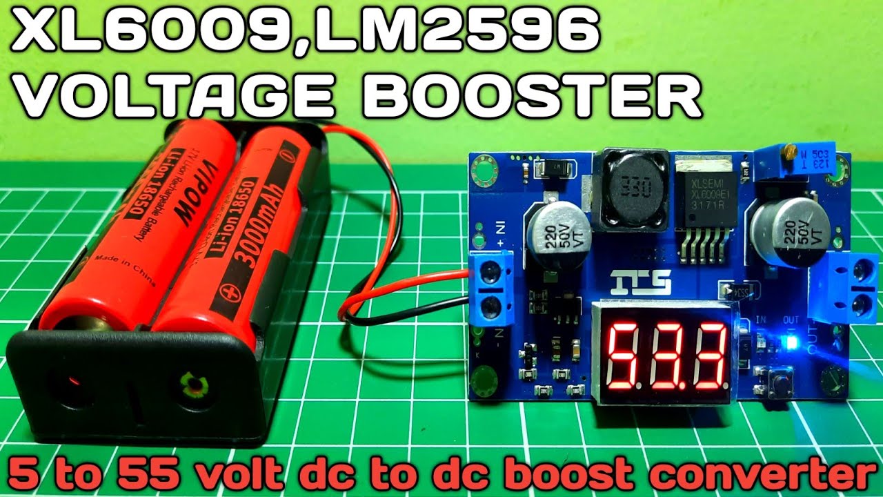 XL6009, LM2596 Dc - Dc Boost Converter Module with Voltage Display Unboxing & Review in Hindi.