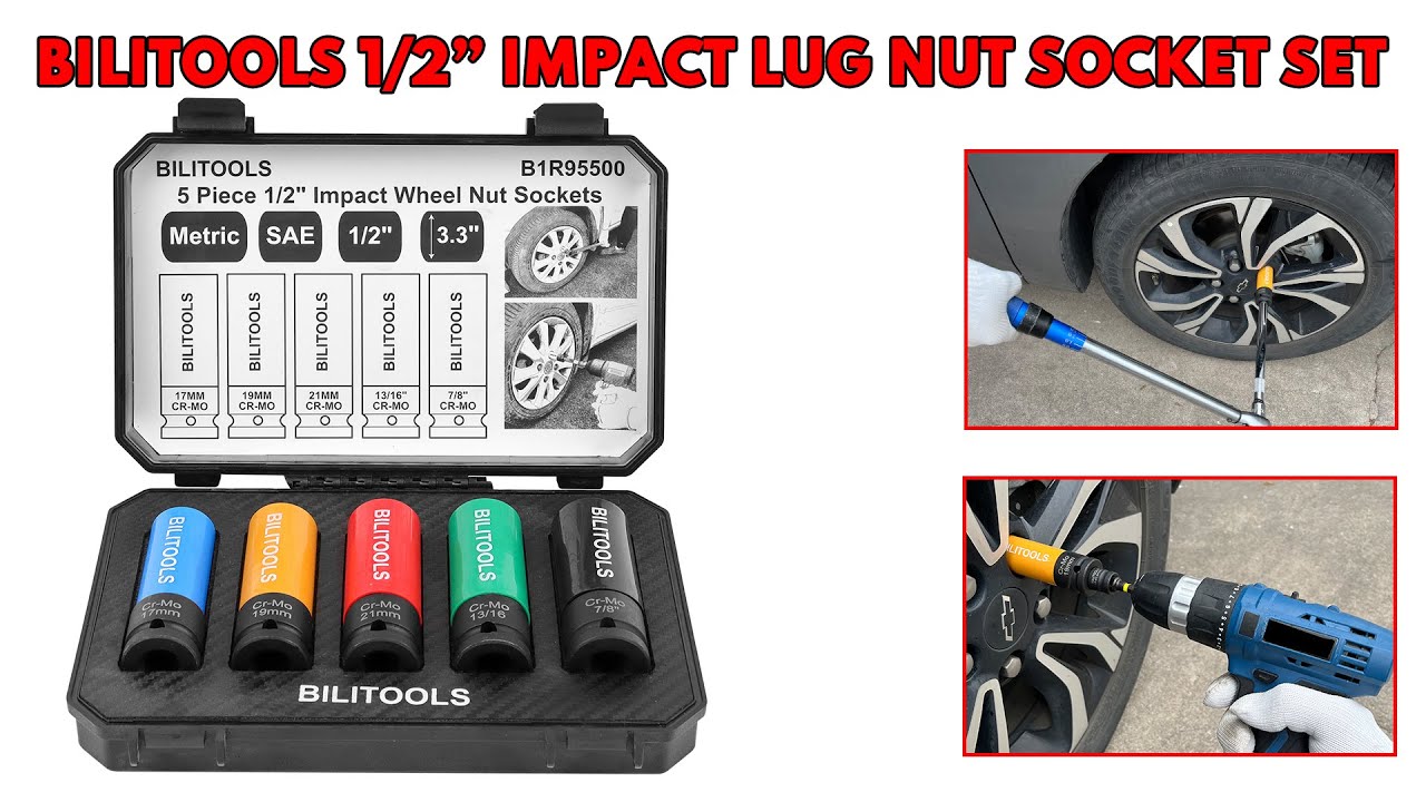 1/2 inch Drive Impact Lug Nut Socket Set Metric & SAE