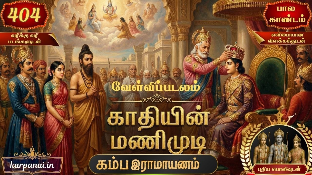 காதியின் முடிசூட்டு | Song 404 | வேள்விப்படலம் | பால காண்டம் | Kamba Ramayanam