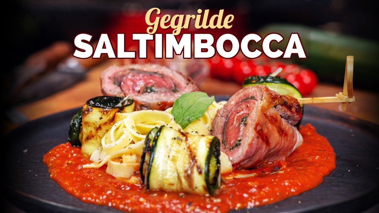 Saltimbocca en courgette met pecorino op de BBQ! Kalfsvlees recept