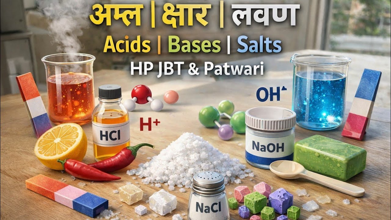 SCIENCE CLASS- 47/ACIDS , BASES & SALTS/HP JBT COMMISSION/HP PATWARI 2026/CONCEPT + PYQs