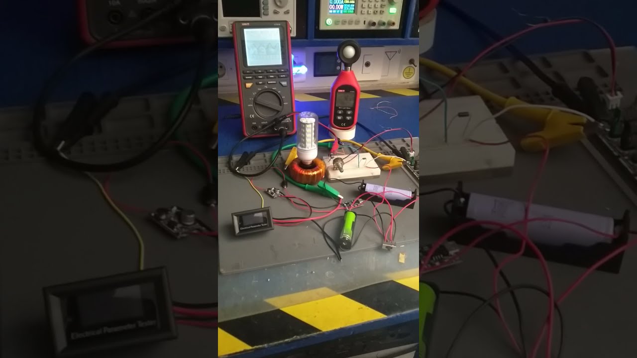 🔋 Joule Thief with 2 Different Batteries: 3.7V & 1.5V + Parameter Tester! ⚡️ #experiment