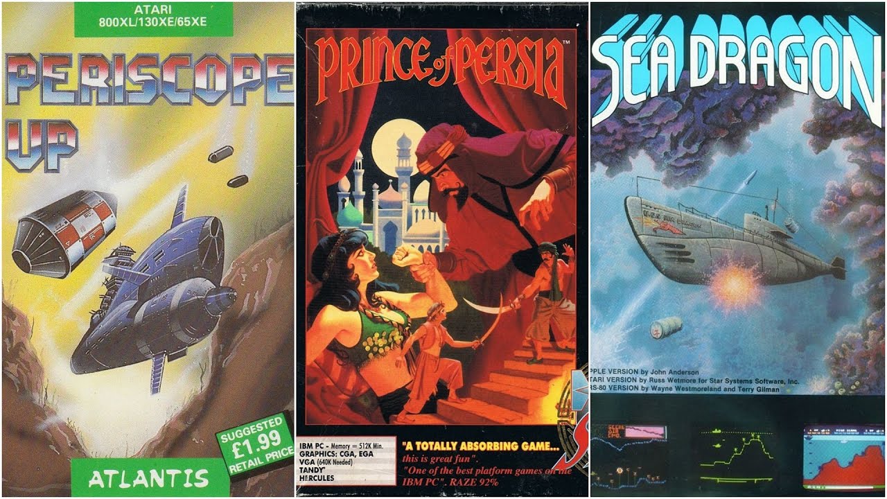 Borsuk Retro Gry TV: ATARI XL/XE -  PRINCE OF PERSIA + SEA DRAGON + PERISCOPE UP (+ Nowości)