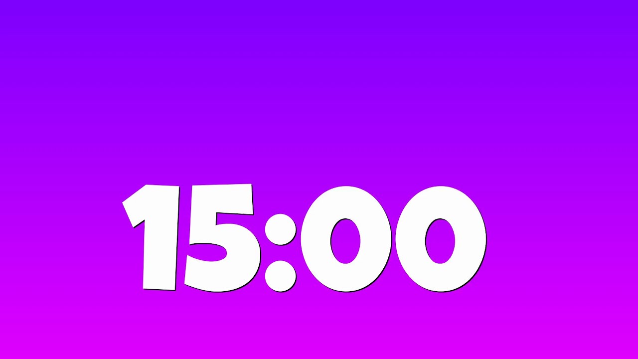 15 Minute Classroom Timer | Purple Gradient, Low Distraction
