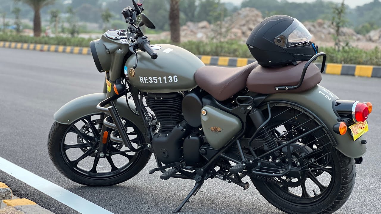 Finally took delivery 🏍️. Royal Enfield Classic 350 Signals Marsh Grey customized first impressions