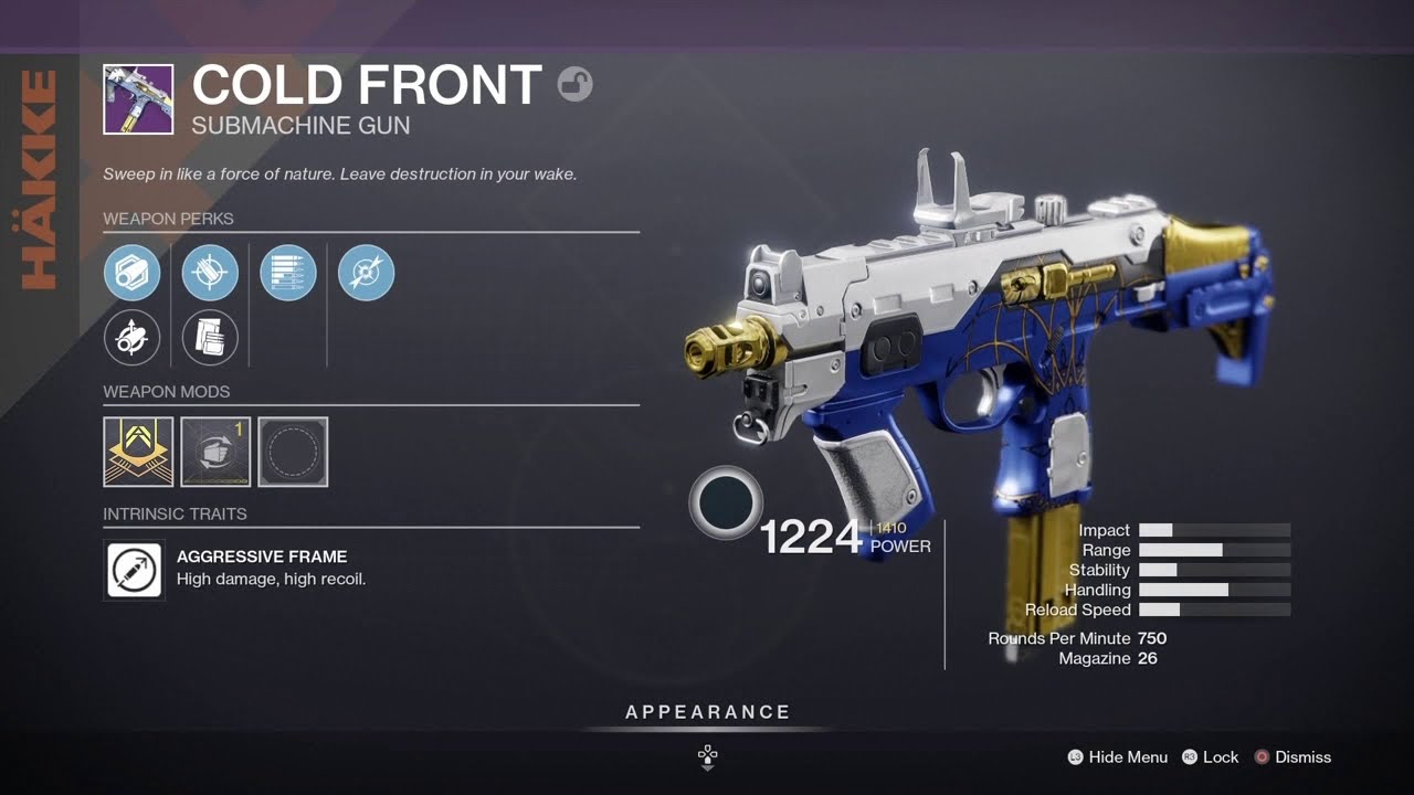 Pre patch Cold Front SMG with dragonfly