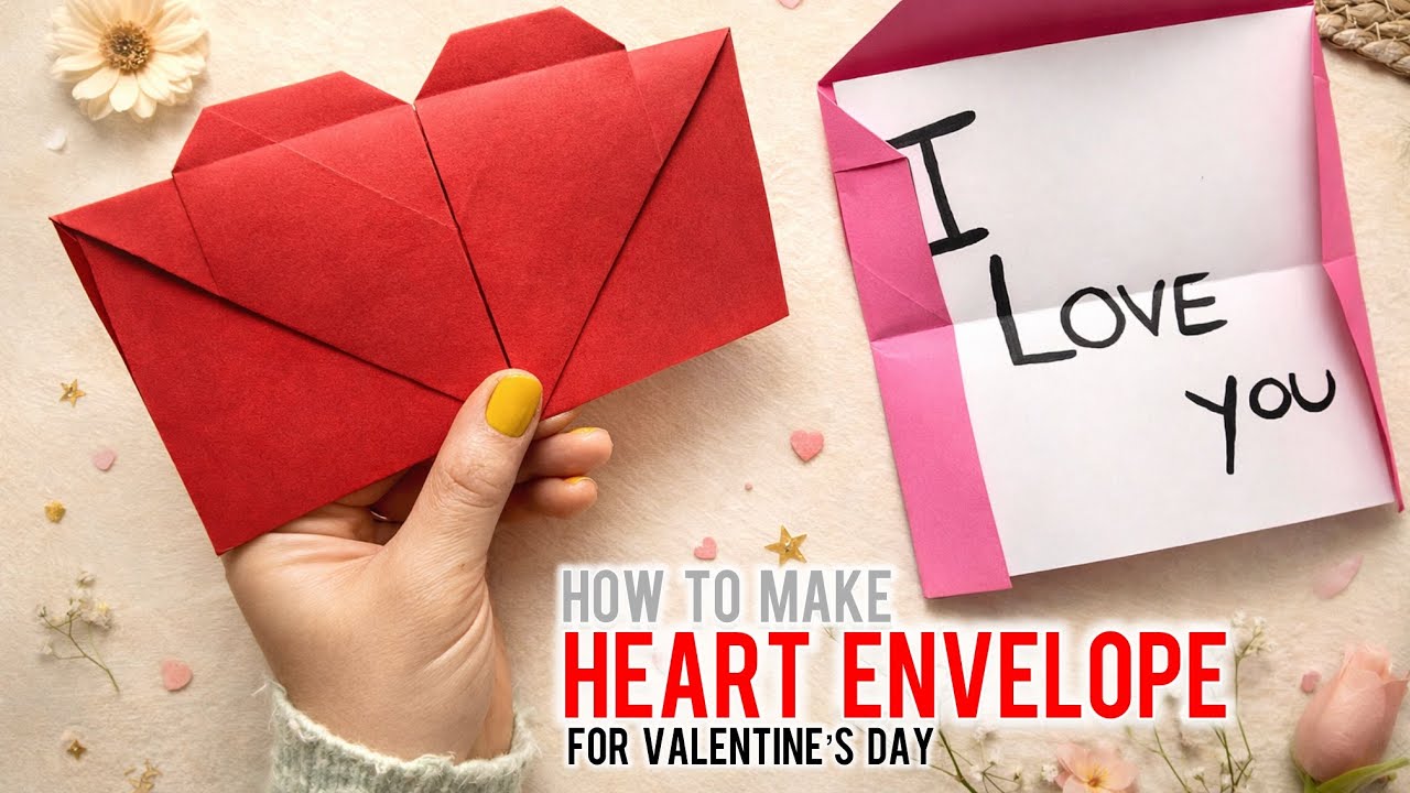 Romantic Origami Heart Envelope 💕 DIY Paper Craft