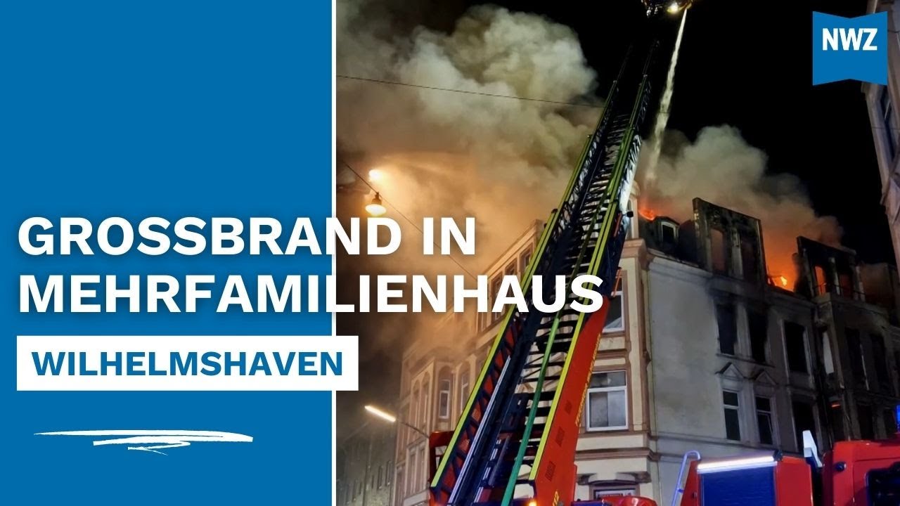Großbrand in Mehrfamilienhaus in Wilhelmshaven