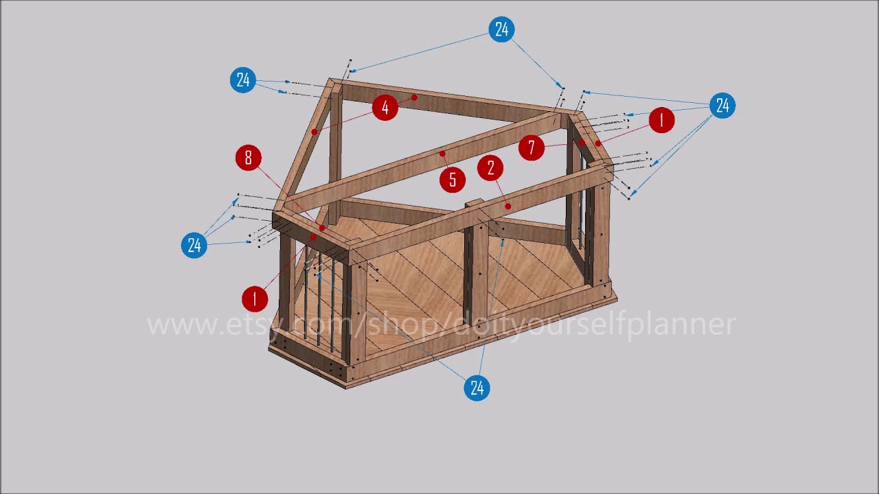 DIY Plans for Corner Dog Kennel - Dog Crate Furniture - Corner Dog Crate