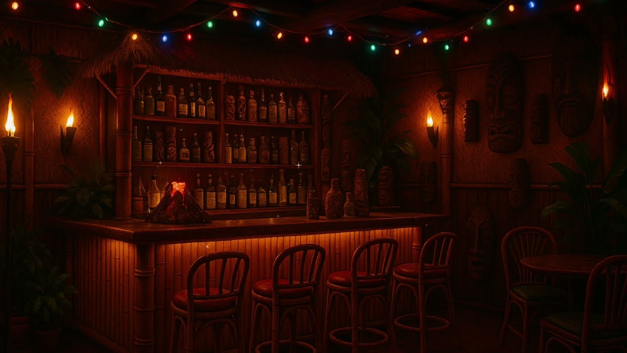 tiki bar after dark | quiet jungle sounds & mellow island vibes