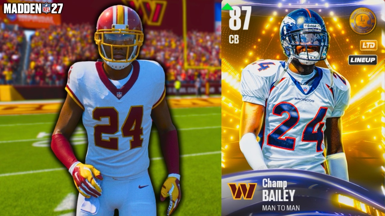LTD Champ Bailey &mdash; это &laquo;замок&raquo; в составе тематической команды Commanders в Madden 27!