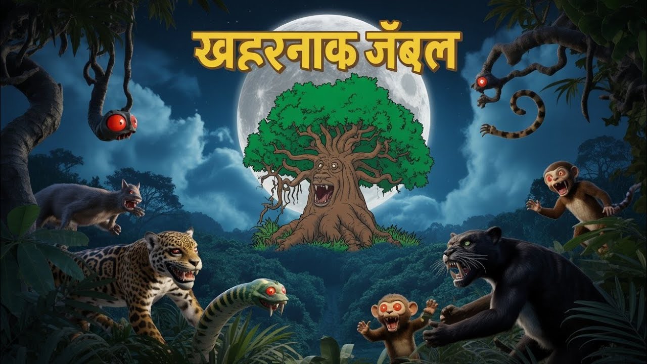 ,,खतरनाक जंगल | हिंदी कहानी | बच्चों की डरावनी कहानी | Jungle Horror Cartoon Kahani