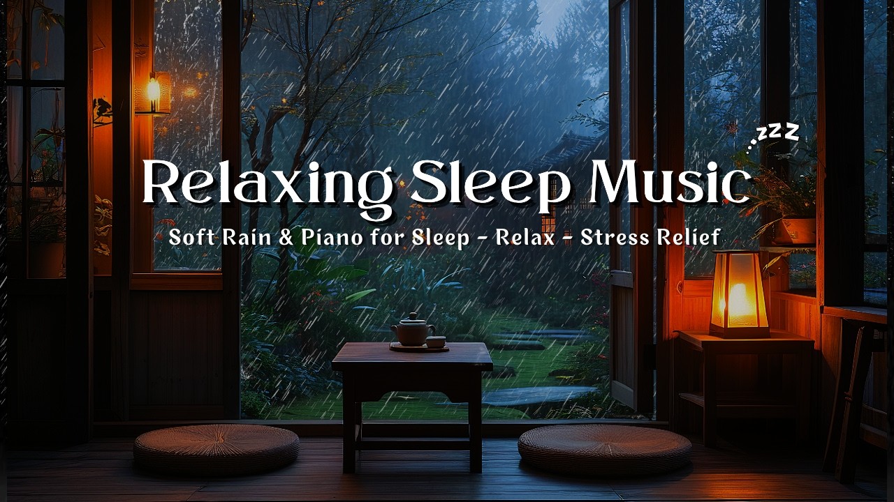 🌧️ Rain Sounds Deep Relaxation 🌙 Soft Piano Music for Sleep & Anxiety Relief Calm Peaceful Night