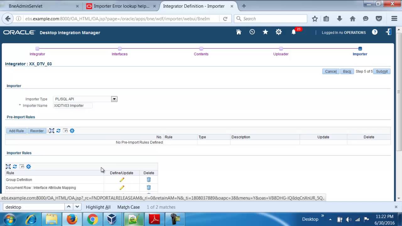 Create Importer Based WebADI