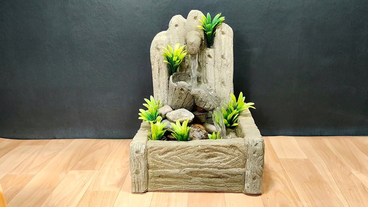 Very nice table top waterfall fountain making at home