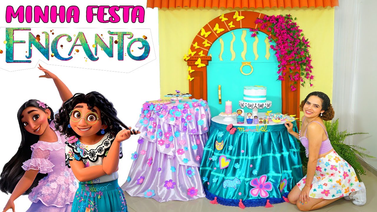 Fiz MINHA FESTA de ANIVERSÁRIO ENCANTO GASTANDO POUCO! Usei só papelão |Stephania