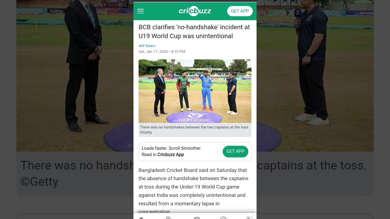 BCB clarifies 'no-handshake' incident at U19 World Cup was unintentional