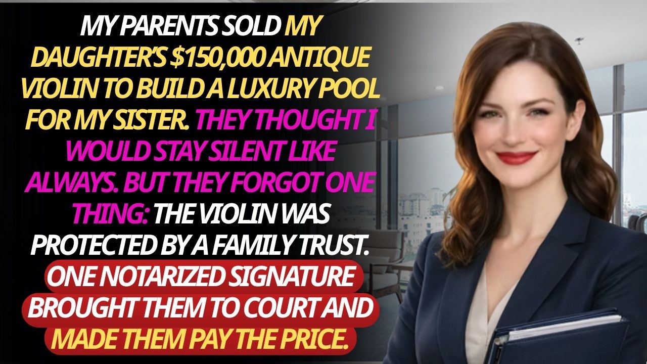 My Parents SOLD My Daughter’s $150,000 Violin for My Sister’s Pool—Then Great-Grandma’s Trust Lawyer