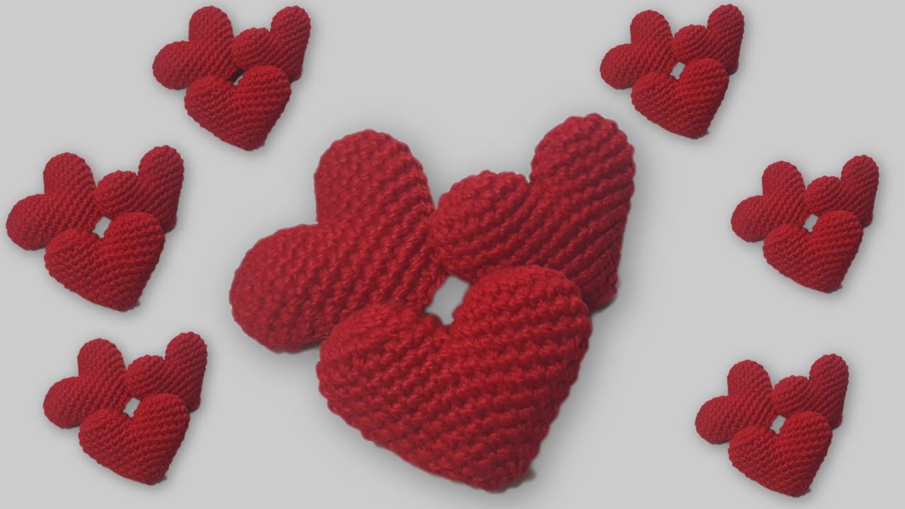 Corazones en 3D Técnica Amigurumi./ CROCHET 