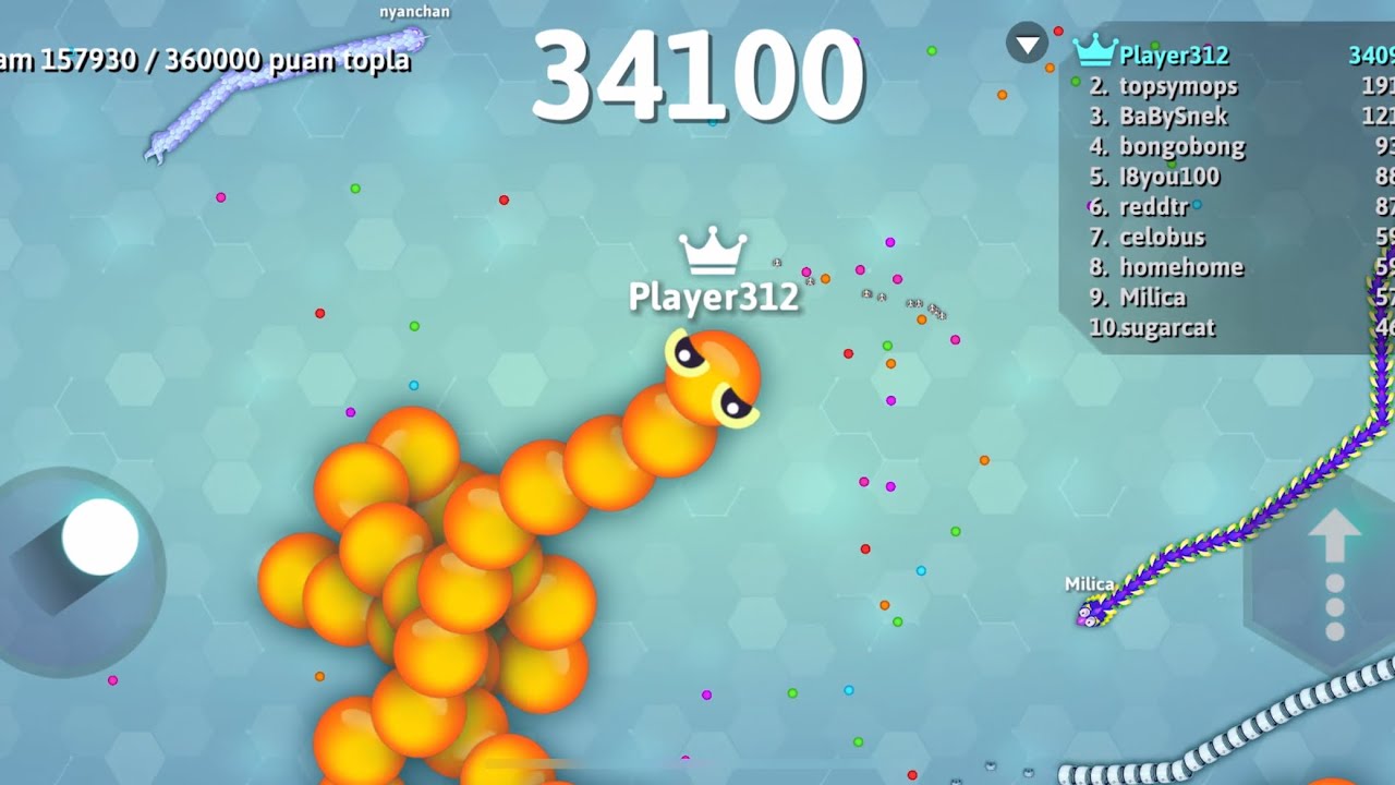 Snake.io yılan oyunu oynuyorum.