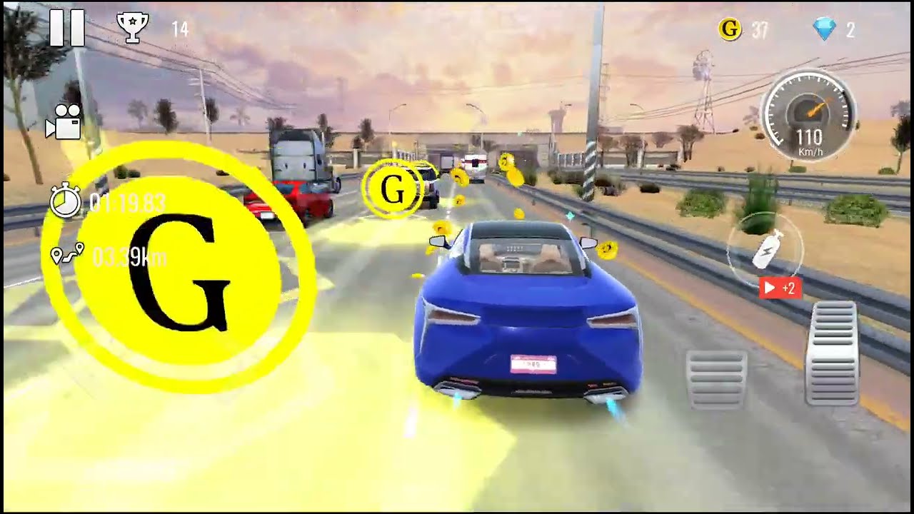 Real Car Racing Ultimate - NOXUS ES500 Car Endless Mode One way Highway Car Driving