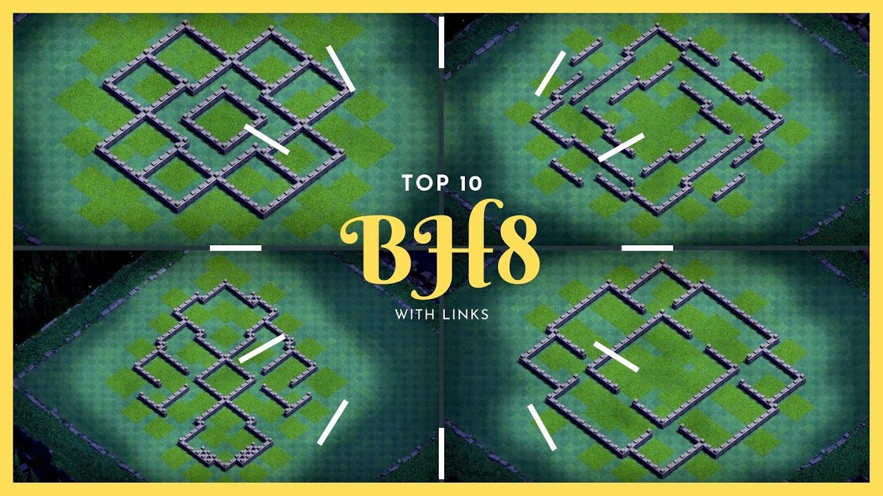 New Builder Hall 8 Base With Copy Link | Best BH8 Base Design With Replays - Clash Of Clans