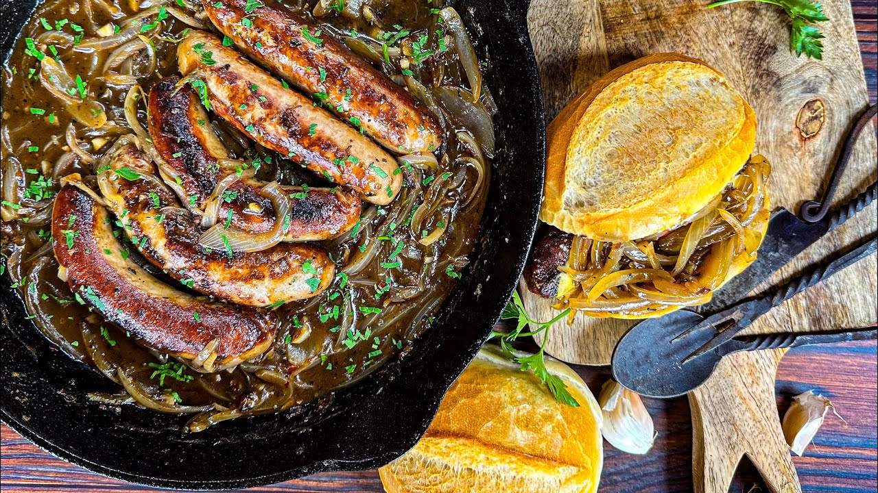 Bratwurst mit Bier-Zwiebeln - perfekt für die Halbzeitpause! - Westmünsterland BBQ