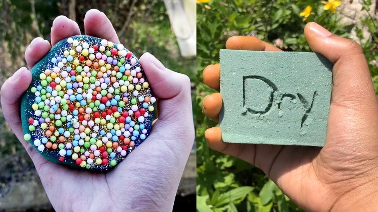 Crushing Dry Floral Foam & Wet Floral Foam - Relaxing Sounds Satisfying ASMR videos !