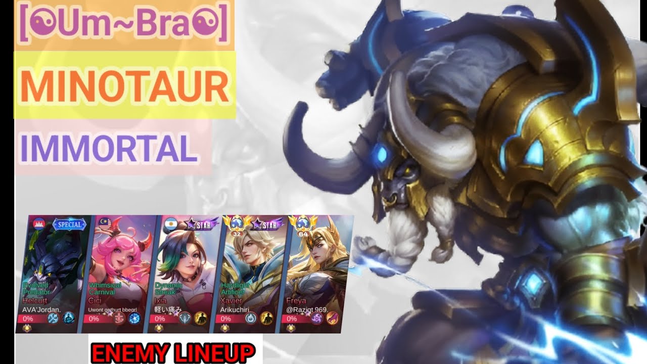 MINOTAUR VS 2 PLAYER TOP GLOBAL | SOLO RANK | MOBILE LEGEND BANG BANG 