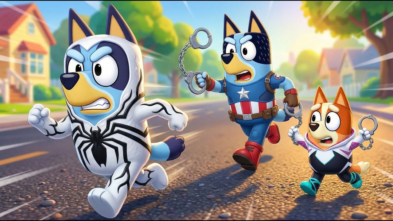 OH NO!! Bandit Arrests Spider-Bluey!?? | BLUEY FUNNY ANIMATION